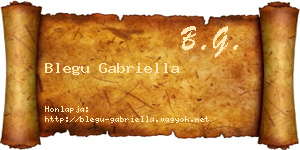 Blegu Gabriella névjegykártya